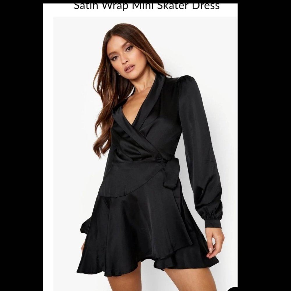 Black satin dress